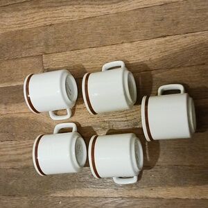 5 Vintage genuine stoneware mugs Japan